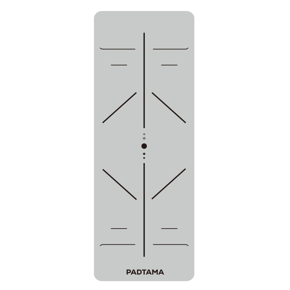 เสื่อโยคะ - ลาย Beginner - สีเทาดำ