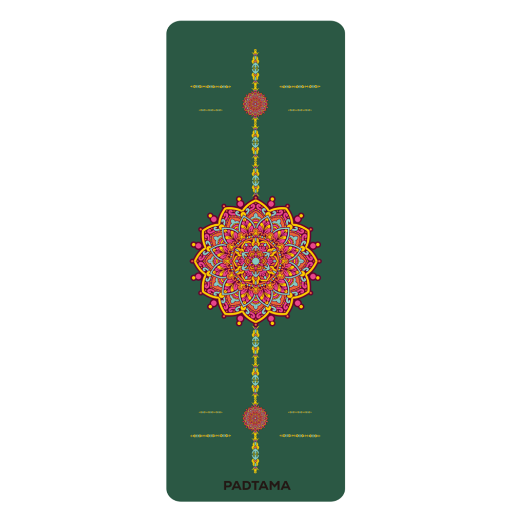 เสื่อโยคะ - ลายโซ่ปัทมา - สีเขียว