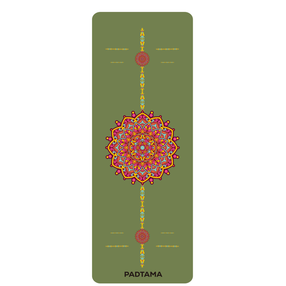 เสื่อโยคะ - ลายโซ่ปัทมา - สีเขียวไข่กา