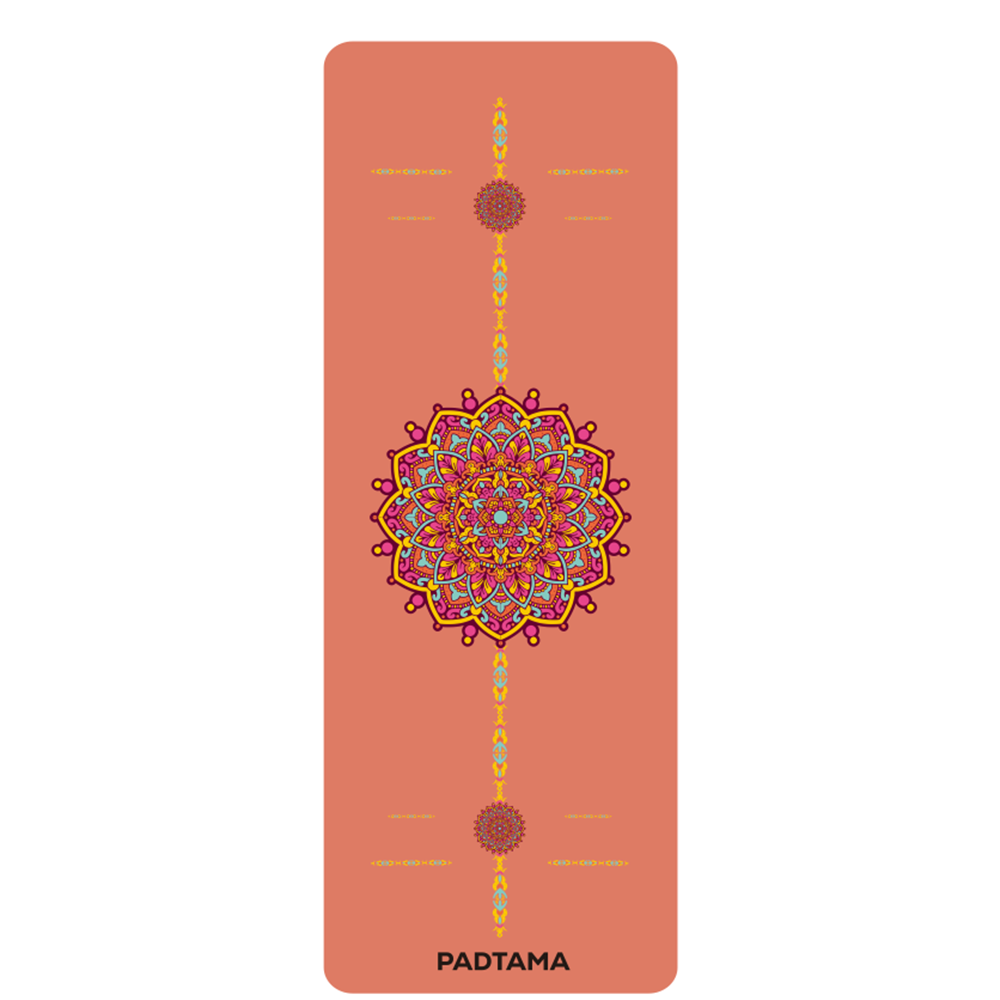 เสื่อโยคะ - ลายโซ่ปัทมา - สีส้มอ่อน