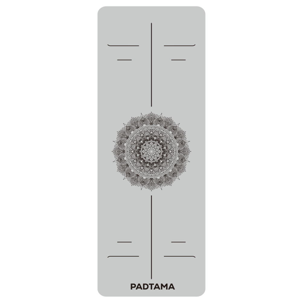 เสื่อโยคะ - ลายดอก Mandala - สีเทาดำ