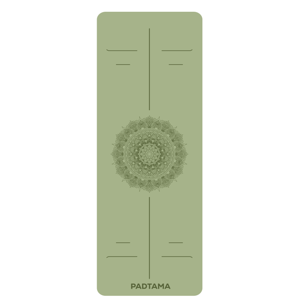 เสื่อโยคะ - ลายดอก Mandala - สีเขียว