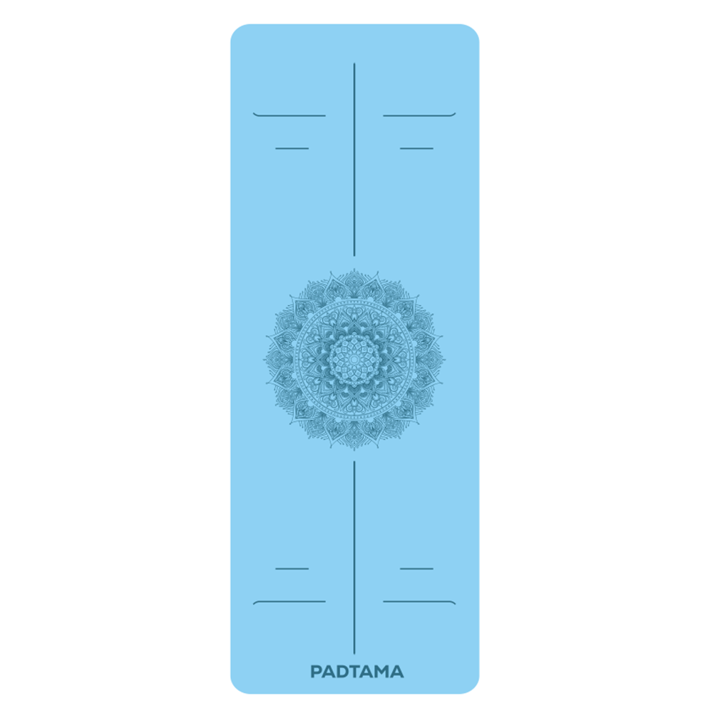 เสื่อโยคะ - ลายดอก Mandala - สีฟ้า